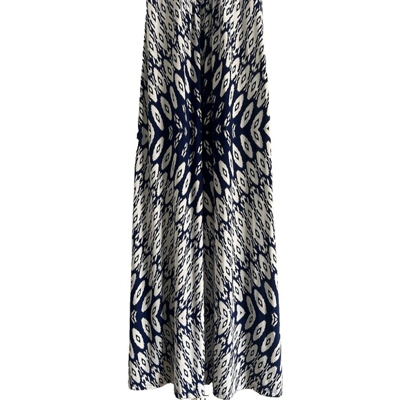 Blue and White Patterned Maxi Dress Patterned Size 6 Wedding Guest Shower Boho - Picture 2 of 9